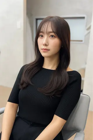 セミロング ✨韓国ヘア✨ レイヤー✂️鎌倉楓麻のヘアスタイル