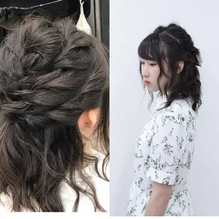 セミロング ヘアアレンジ 丹野 圭太のヘアスタイル