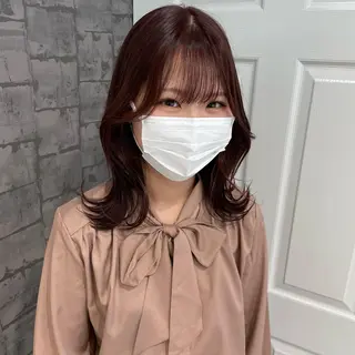 ミディアム rina／ベージュ ワンホン/韓国ヘアのヘアスタイル