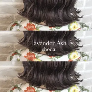 ミディアム カラー ハイライト、レイヤー カット/西梅田/中西のヘアスタイル