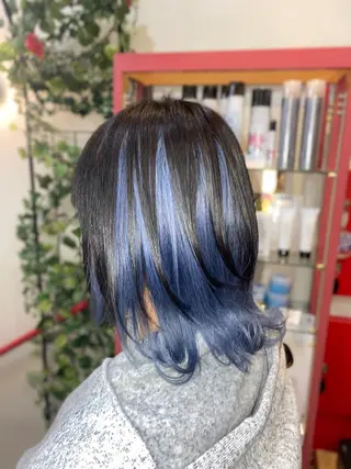 ミディアム ゆぴ☾‪/推しカラー /ハイトーンのヘアスタイル