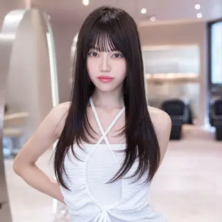 セミロング カラー 渋谷/韓国レイヤー/ 艶カラー/nanoのヘアスタイル