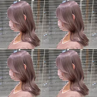 ミディアム カラー 柔らかbeige モトキのヘアスタイル