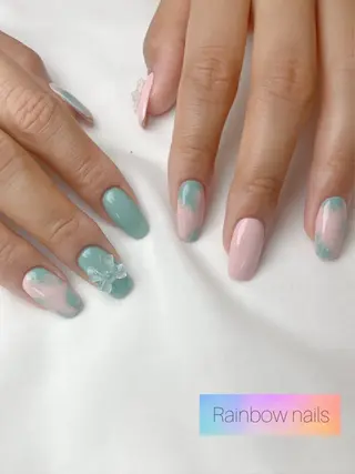 ネイル Rainbow nailsくろちゃんのネイルデザイン