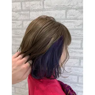 ミディアム カラー デザインカラー、艶髪 大塚　耕平のヘアスタイル