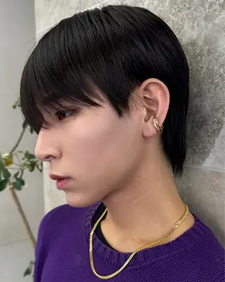 メンズ excia渋谷所属・曲がる縮毛矯正 センターパート/翼のヘアスタイル