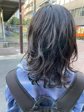 ミディアム パーマ 田中 あやなのヘアスタイル