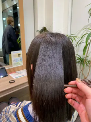 ミディアム パーマ 韓国風カラー/ 縮毛矯正/まい🪐‪のヘアスタイル