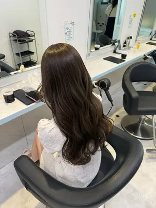 ロング カラー 🧡モテ髪＆透明感 🧡オレンジ🌻🧡のヘアスタイル