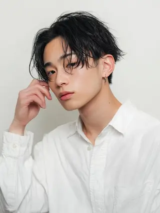 ミディアム パーマ メンズ メンズ特化⚡️三村 彰吾⚡️カットパーマのヘアスタイル