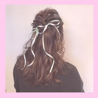 ロング ヘアアレンジ SHIN/レイヤー カット×クロスパーマのヘアスタイル