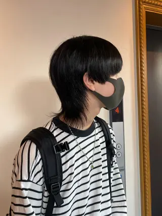 メンズ 大阪ウルフカット ハッシュカットのヘアスタイル