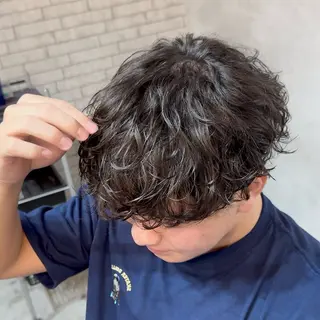 ショート パーマ センターパート職人 店長/TSUBASAのヘアスタイル