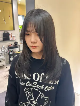 セミロング カラー hub hair レイヤー/透明感のヘアスタイル