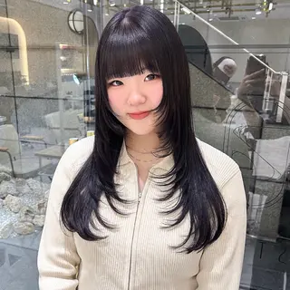 ロング カラー 🇰🇷韓国スタイル /束間まつげ🎀ミキのヘアスタイル