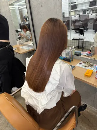 ロング 髪質改善×縮毛矯正× 艶カラー 吉原和磨のヘアスタイル