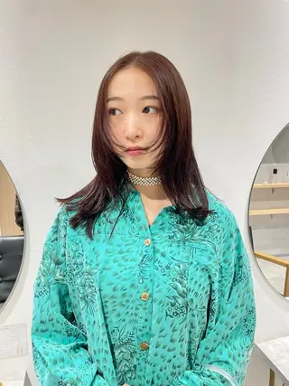 セミロング カラー 🍊暖色×顔周り 🍊cocoroのヘアスタイル