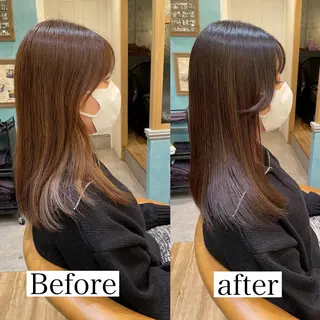 セミロング 山本翔一郎 韓国顔周りレイヤーのヘアスタイル