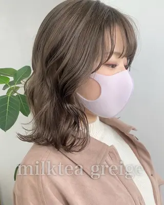 ミディアム カラー 渋谷ブリーチカラー 韓国ヘアyuikoのヘアスタイル