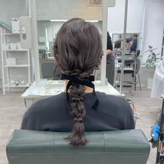 セミロング ヘアアレンジ JUNSHIN🦋 ヘアセット／カラーのヘアスタイル