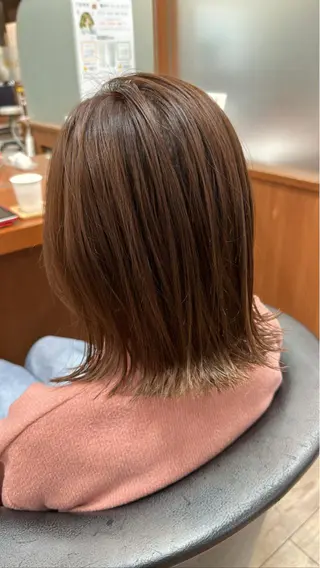 ショート 透明感カラー🩵 レイヤーカット/韓国のヘアスタイル