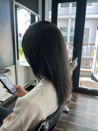セミロング カラー ヘアアレンジ 恵比寿メンズ カット✂️井向幹滉のヘアスタイル