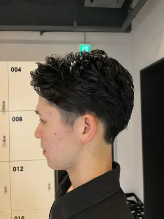 ショート パーマ メンズ ベージュ/グレージュ 恵比寿/丸山陽平のヘアスタイル