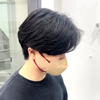 パーマ メンズ 曲がる縮毛矯正 LIBER 岩名のヘアスタイル