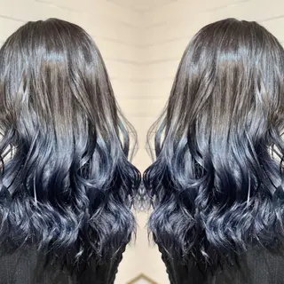 セミロング カラー ヘアアレンジ 髪質改善×ハイトーン 中田啄也のヘアスタイル