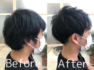 ショート メンズ 透明感カラー 山中のヘアスタイル