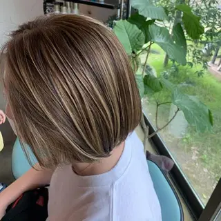 ミディアム カラー 小顔似合わせカット/ レイヤー/maiのヘアスタイル