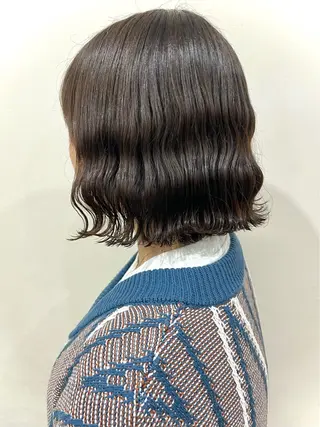 ショート パーマ 波巻きウェーブ 韓国風パーマ 纐纈のヘアスタイル