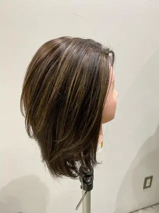 ミディアム カラー 中西 きょうかのヘアスタイル