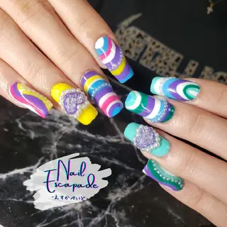 セミロング ネイル クロキ 。のネイルデザイン