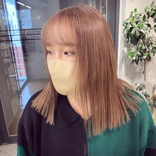 セミロング カラー ブリーチカラーレイヤ ーカット🦋annaのヘアスタイル