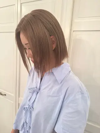 カラー ブリーチカラー🎀 韓国風/寺門美優のヘアスタイル