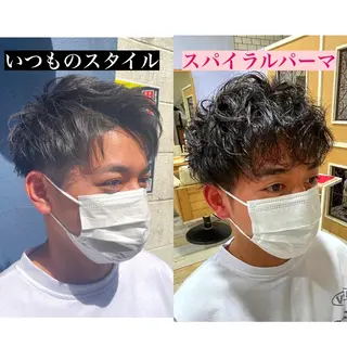 ショート パーマ メンズ すげ さやかのヘアスタイル