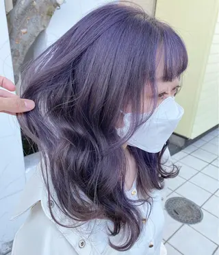セミロング カラー 具志 正太のヘアスタイル