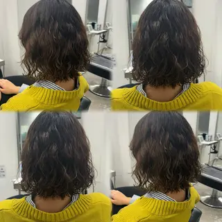 ミディアム パーマ 髪質改善ストレート /暖色カラー🎀🪞のヘアスタイル