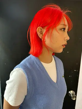 ショート カラー ヘアアレンジ 丸山渉/パーマ エフェクトブリーチのヘアスタイル