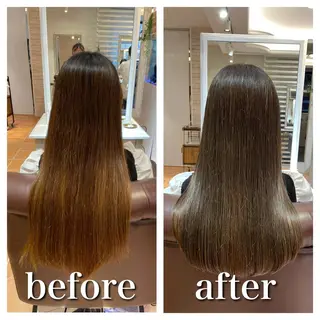 セミロング カラー ミヤザキ タクトのヘアスタイル