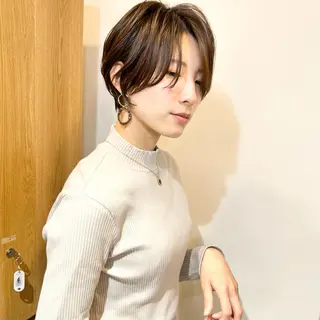 ショート カラー lab.by ioe中崎店所属・中北篤志 ショートボブのヘアスタイル