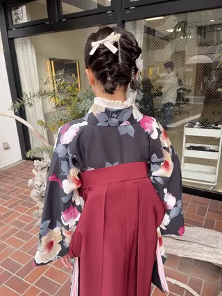 ミディアム ヘアアレンジ 暖色カラー /ヘアアレンジ/花鈴のヘアスタイル