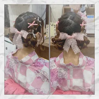 セミロング ヘアアレンジ ヘアセット/着付け 𓇼 松本 夏美𓇼のヘアスタイル