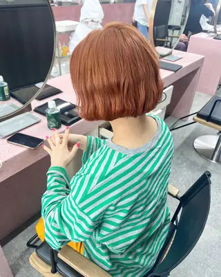 ミディアム カラー 水野 雪 /パーマ/暖色カラーのヘアスタイル