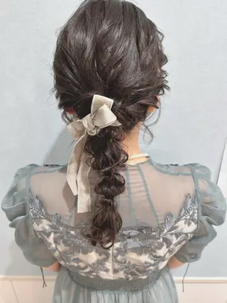 セミロング ヘアアレンジ セットサロン      ラフテル所属・大阪/ヘアアレンジ /似合わせset💐のヘアスタイル