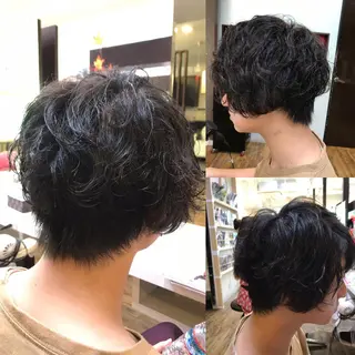 ミディアム パーマ メンズ 赤羽、髪質改善サロン 吉野リョウスケのヘアスタイル