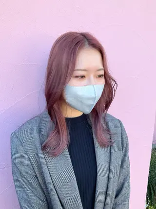 ミディアム カラー ひなた 艶カラー/渋谷のヘアスタイル