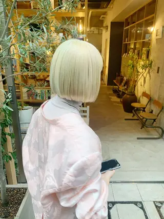 ショート ハイトーンNo.1✨ パーマ✨イマイタツヤのヘアスタイル