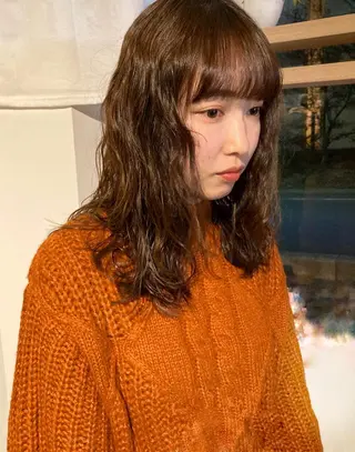 ミディアム パーマ kico所属・カワサキ カエデのヘアスタイル